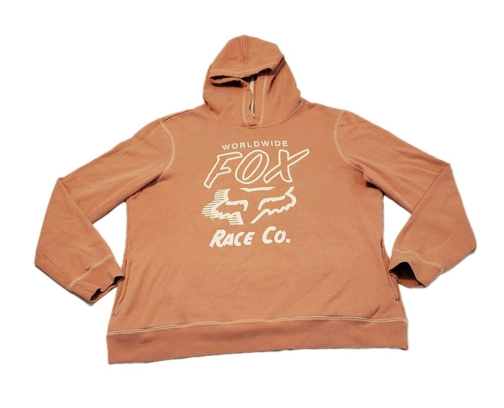 Y2K Hoodie Hooded Sweatshirt Fox Riders Racing Womens XL Light Pink MTB MTX